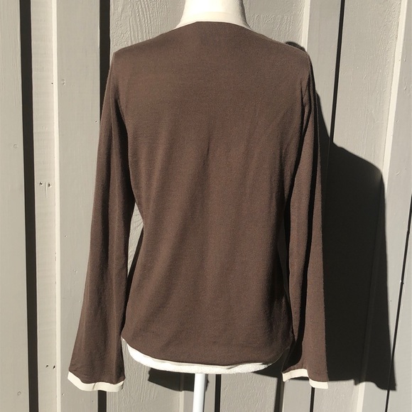 Marisa Minicucci Brown Cashmere And Silk Cardigan - Picture 3 of 6